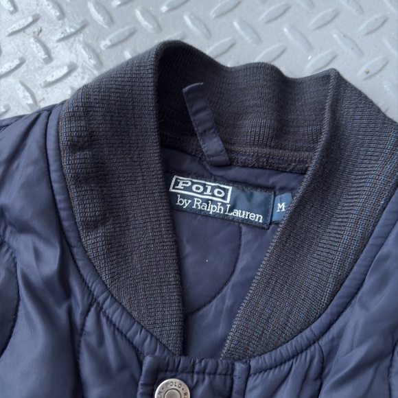 Vintage Ralph Lauren Dark Blue Quilted Bomber Jacket - Picture 2 of 4